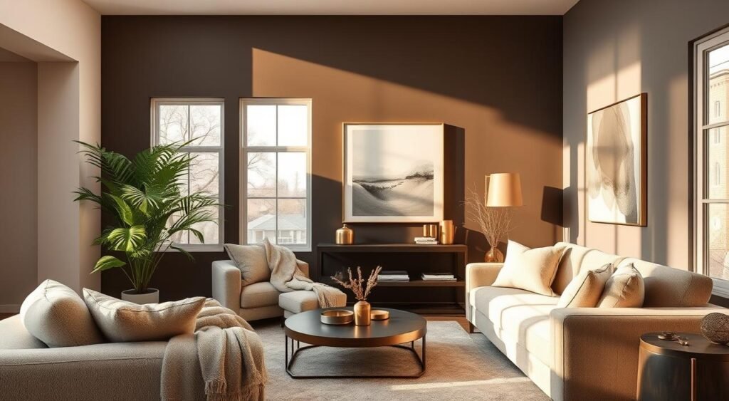 Contemporary living room decor with accent wall Contemporary living room decor with accent wall