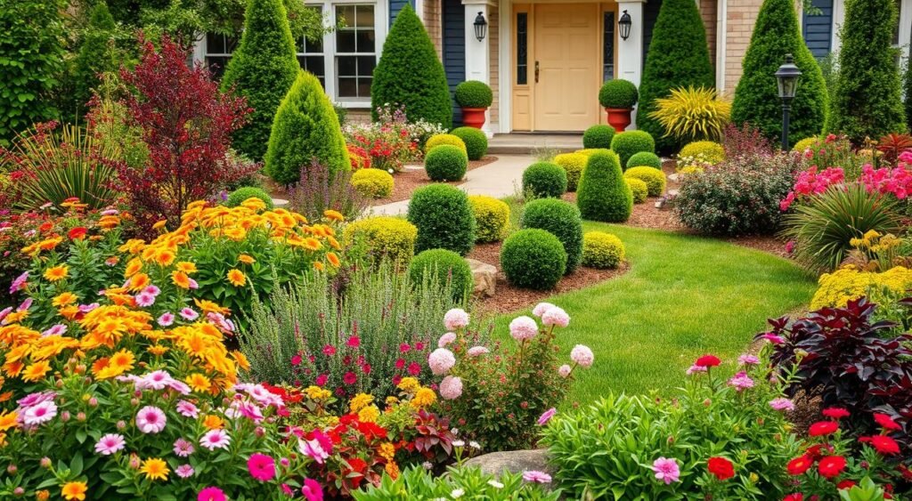 Year-round front yard design ideas with seasonal plants