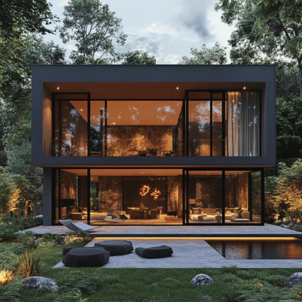 Cozy modern living room with open concept