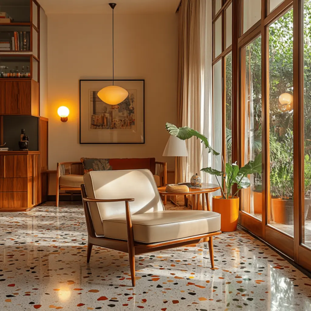 Bohemian decor with plants and textiles