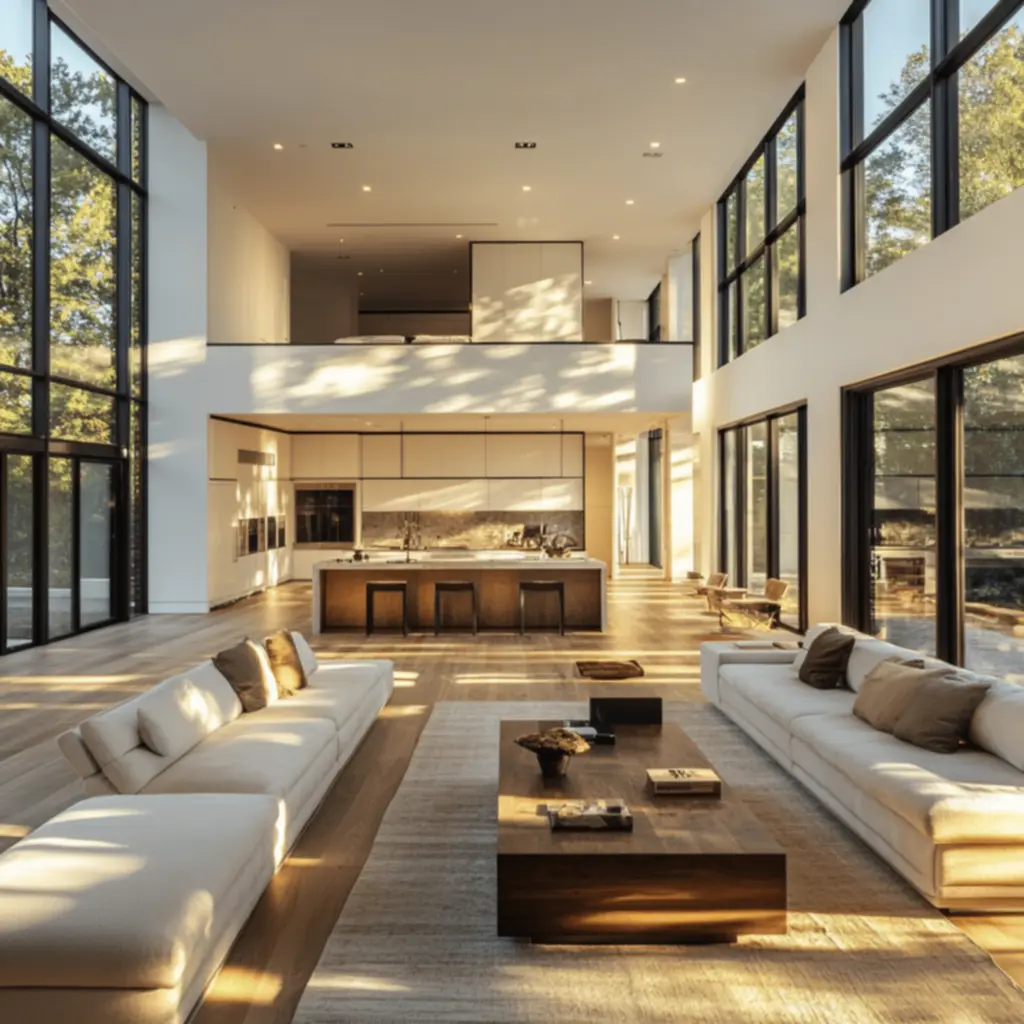 Smart home technology integrated into modern interior design