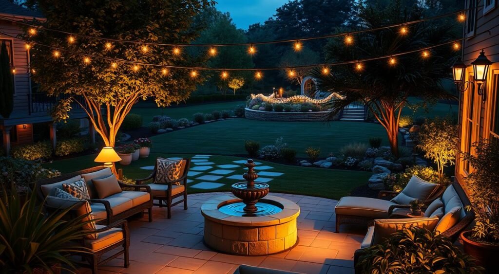 landscape lighting outdoor living spaces