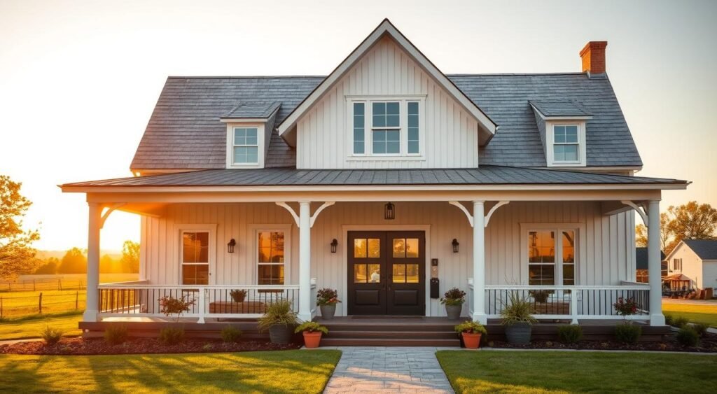 modern farmhouse exterior with key design elements