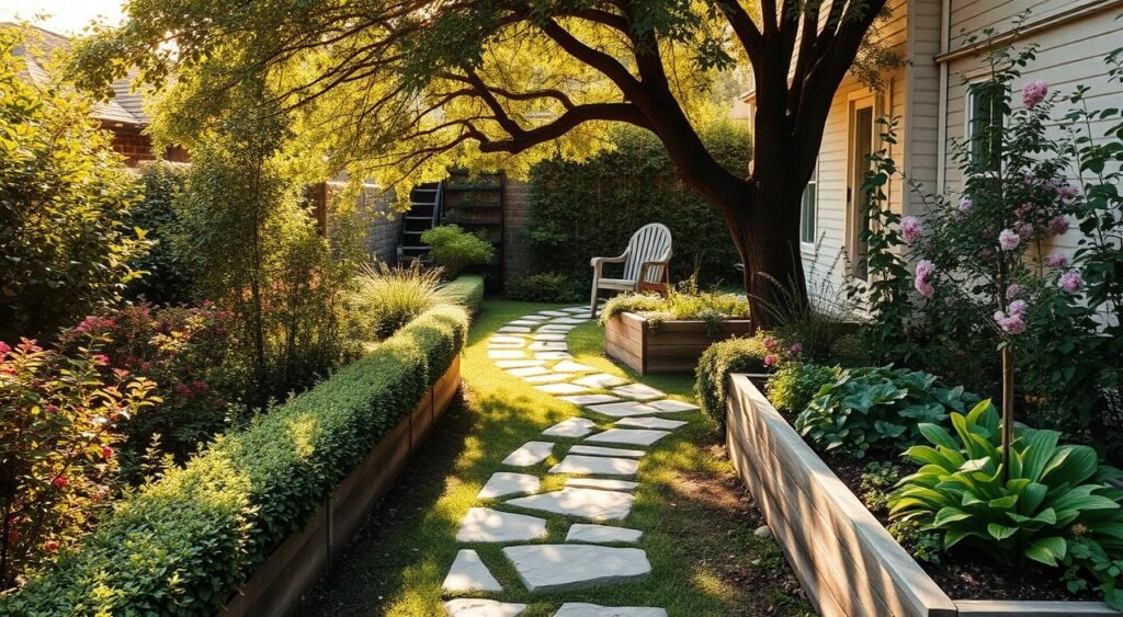 narrow pathway creative small backyard solutions