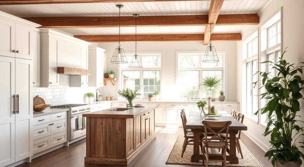 open-concept farmhouse kitchen