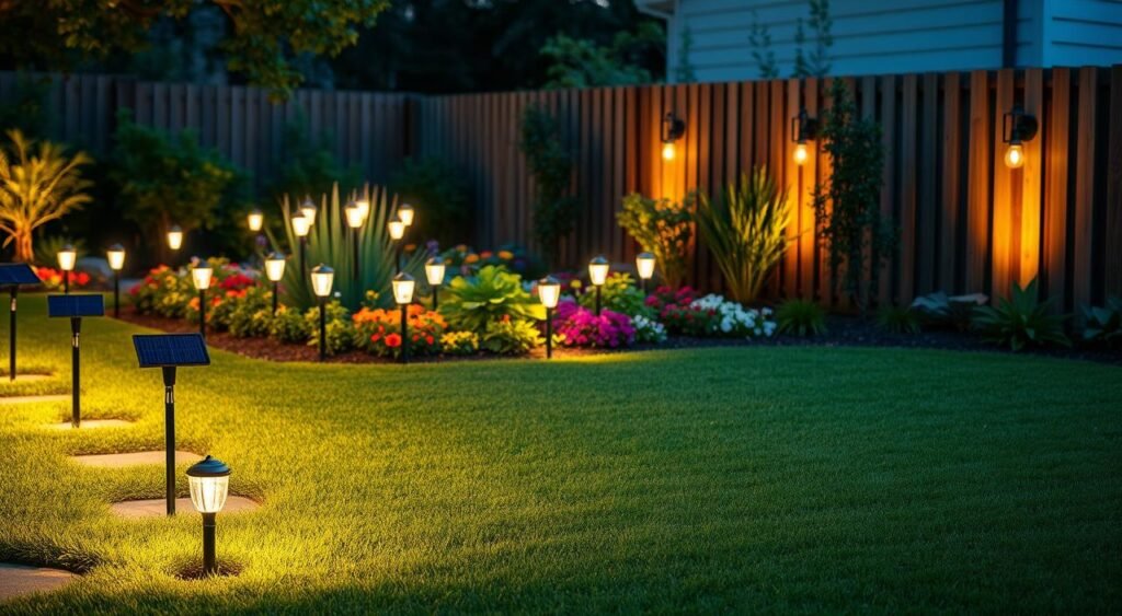 solar-powered landscape lighting