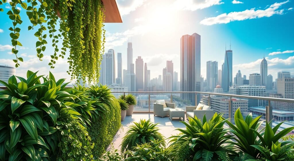 vertical garden design on a balcony