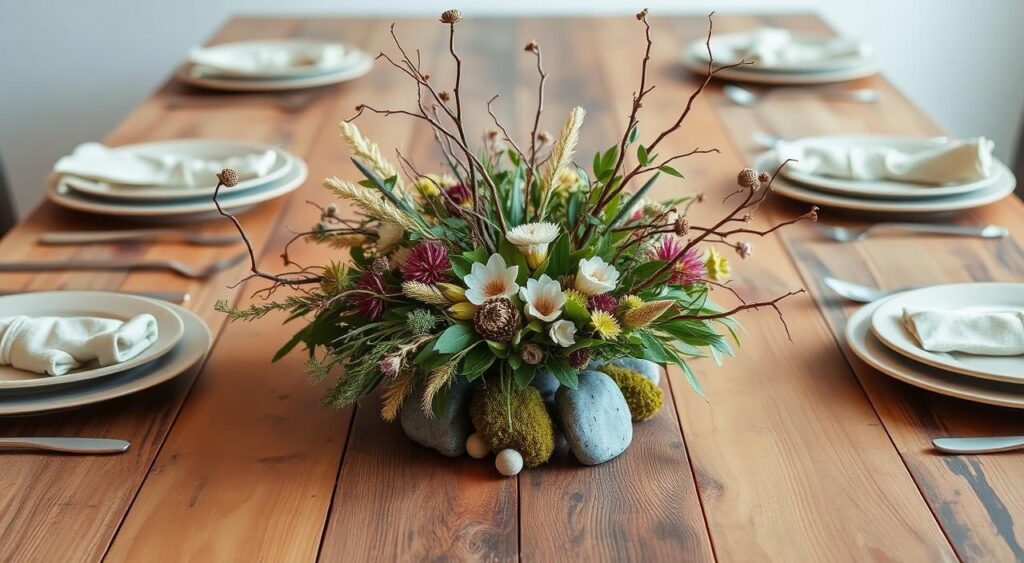 Chic centerpieces in a sustainable table design Chic centerpieces in a sustainable table design