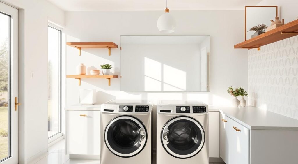Functional décor in a beautiful laundry room Functional décor in a beautiful laundry room