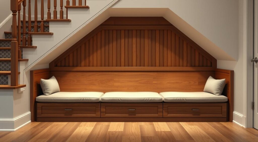 built-in benches for under stair functionality built-in benches for under stair functionality