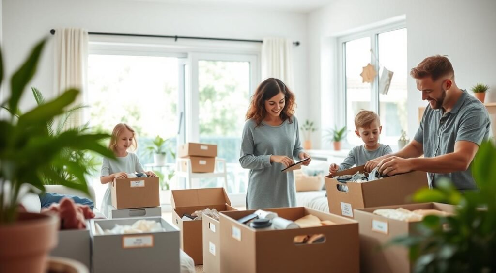 family organizing teamwork eco-friendly decluttering family organizing teamwork eco-friendly decluttering