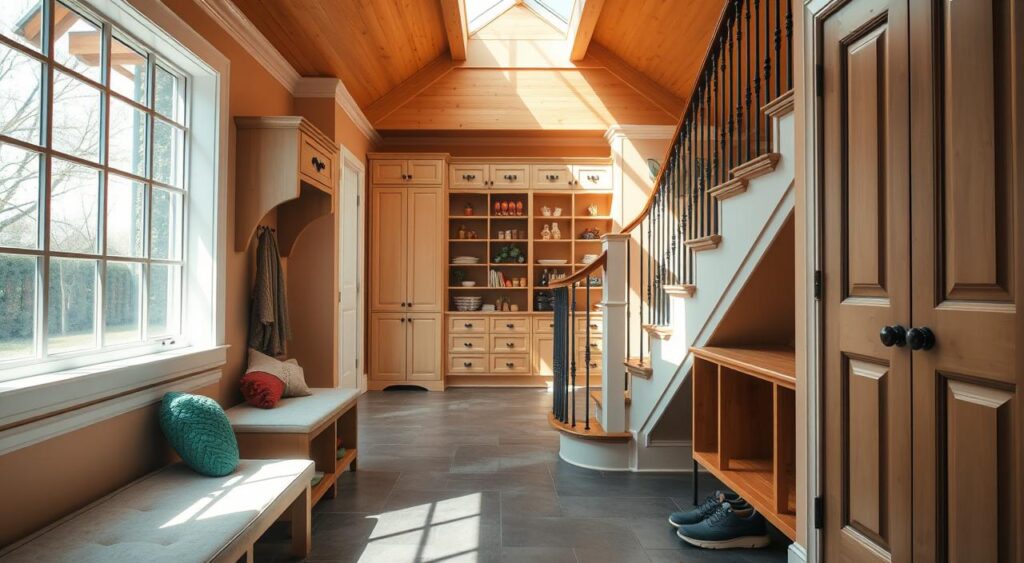 under-stair mudroom under-stair mudroom